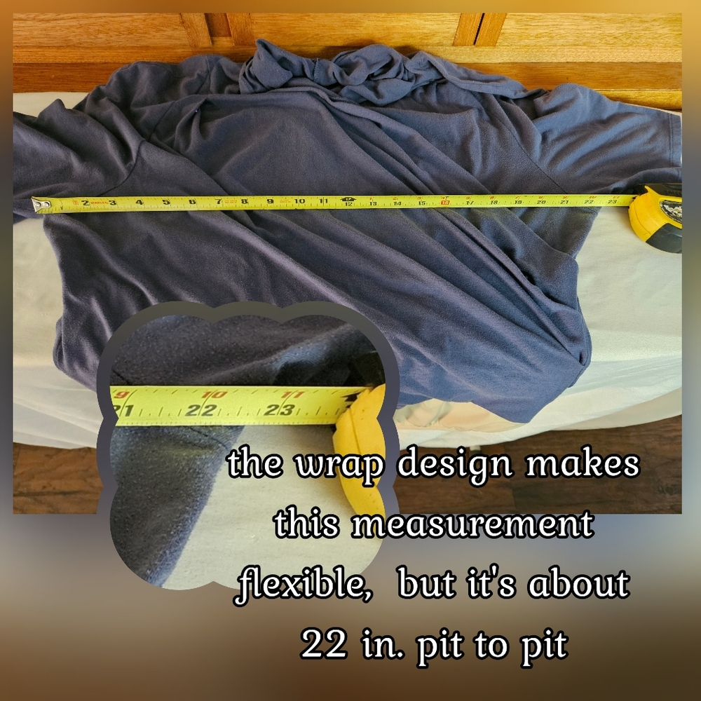 Chadwicks Blue and Cream Wrap Bodysuit - Picture 14 of 16